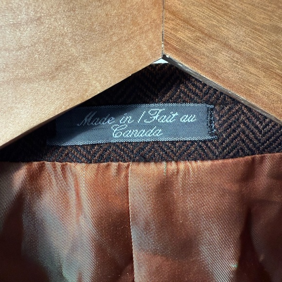 SILVERSTONE Loro Piana Herringbone Wool Cashmere Blazer Luxury Classic 42R FLAWS - Picture 6 of 16